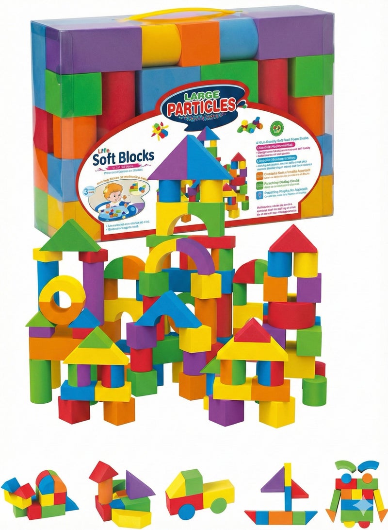 61 قطعة من مكعبات بناء كبيرة من الفوم الناعم الناعم لمدة 3 سنوات فأكثر، ألعاب تكديس ملونة ومبكرة للتعلم المبكر، مكعبات كبيرة آمنة للأطفال الصغار والأطفال - Image 1